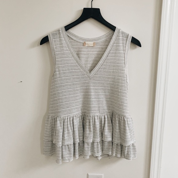💀BOGO FREE Altar’d State peplum striped tank top - Picture 1 of 4